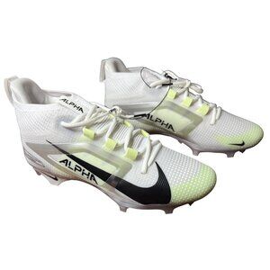 Nike Alpha Menace 4 Elite Football Cleats Men's 11D White & Neon Green NWOB